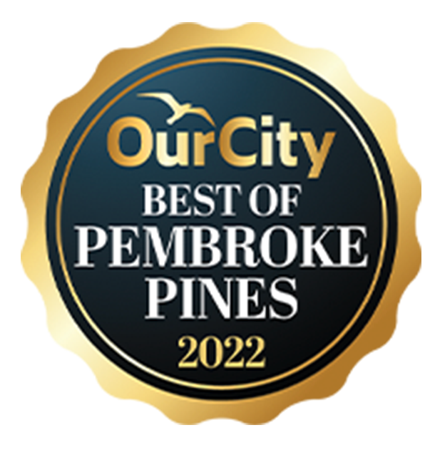 Our City logo showing award for best medspa in pembroke pines